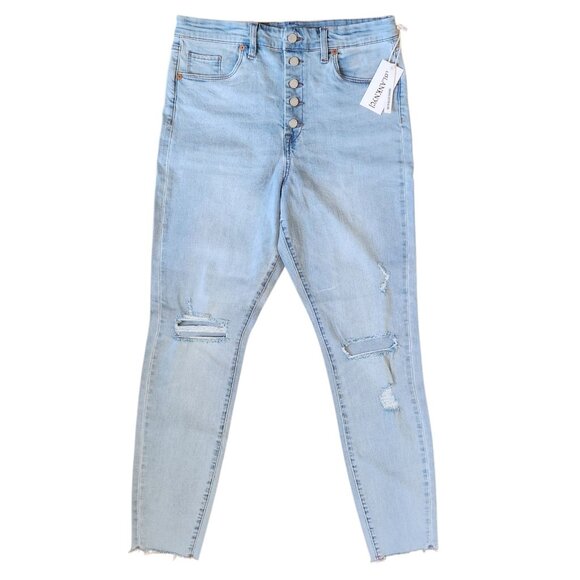 Blank NYC Sz 31 The Jones High Rise Skinny Denim Jeans Distressed NWT - Picture 1 of 5